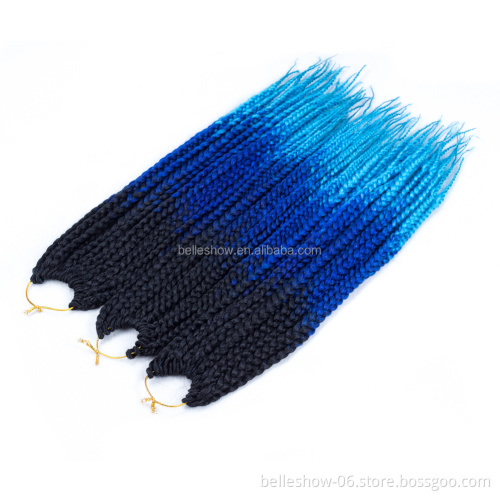 Hot sell 18inch 20Roots 110g Three Tone Ombre Braiding Hair Crochet Hair Extensions Synthetic Crochet Jumbo Box Braids
